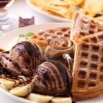 Milk Waffle with ice cream